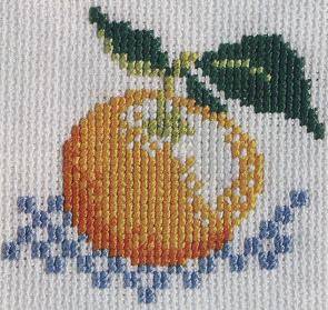Dibujos de frutas bordadas a punto cruz