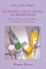 + Lo dicho y lo no dicho en homeopatia