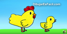 Còmo dibujar una gallina y un pollito